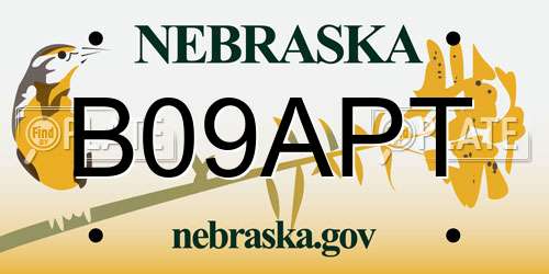 B09APT Nebraska License Plate