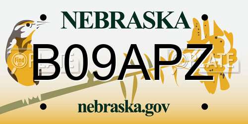 B09APZ Nebraska License Plate