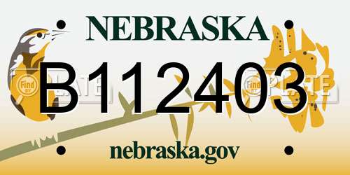 B112403 Nebraska License Plate