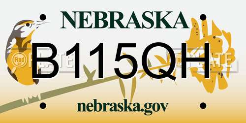 B115QH Nebraska License Plate
