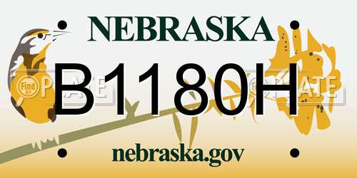 B1180H Nebraska License Plate