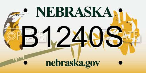 B1240S Nebraska License Plate