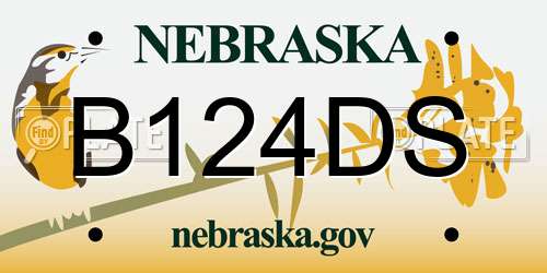 B124DS Nebraska License Plate