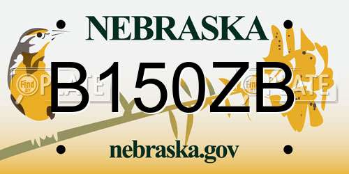 B150ZB Nebraska License Plate