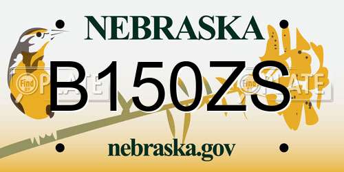 B150ZS Nebraska License Plate