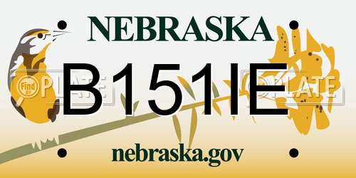 B151IE Nebraska License Plate