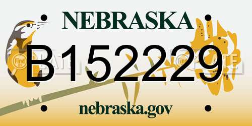 B152229 Nebraska License Plate