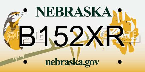 B152XR Nebraska License Plate