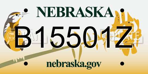B15501Z Nebraska License Plate
