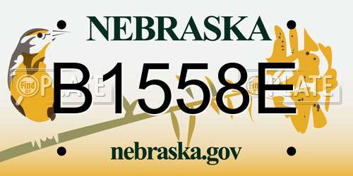 B1558E Nebraska License Plate