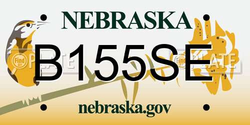 B155SE Nebraska License Plate