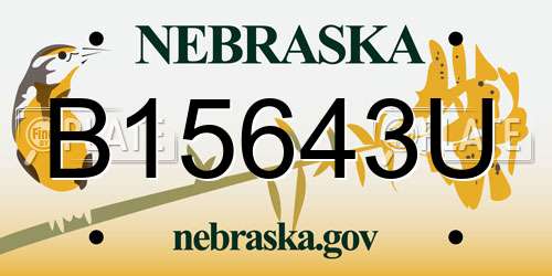 B15643U Nebraska License Plate