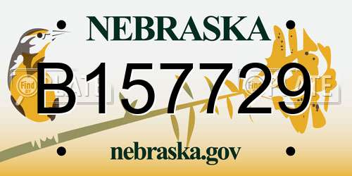 B157729 Nebraska License Plate