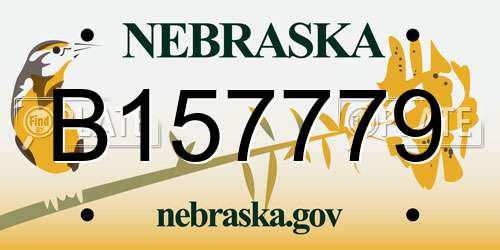 B157779 Nebraska License Plate