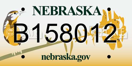 B158012 Nebraska License Plate