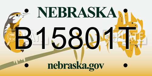 B15801T Nebraska License Plate