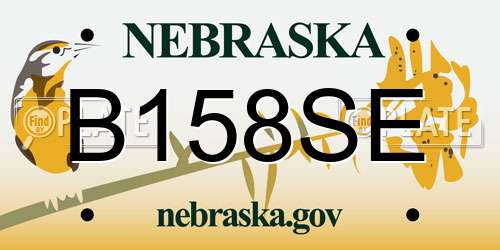 B158SE Nebraska License Plate