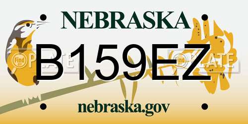 B159EZ Nebraska License Plate