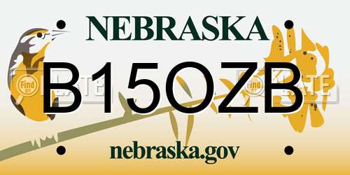 B15OZB Nebraska License Plate