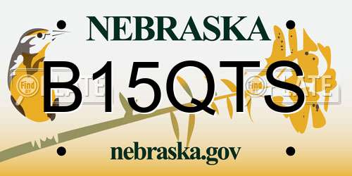 B15QTS Nebraska License Plate
