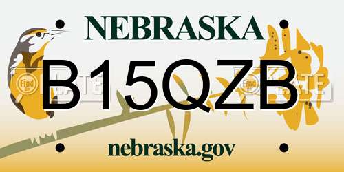 B15QZB Nebraska License Plate