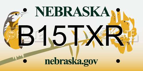 B15TXR Nebraska License Plate