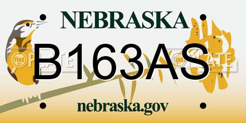 B163AS Nebraska License Plate