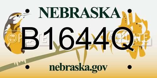 B1644Q Nebraska License Plate