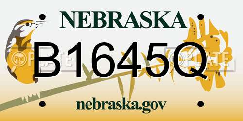 B1645Q Nebraska License Plate