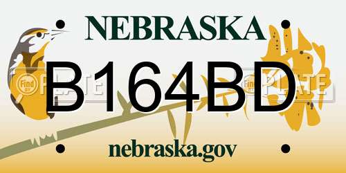 B164BD Nebraska License Plate