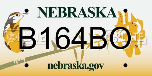 B164BO Nebraska License Plate