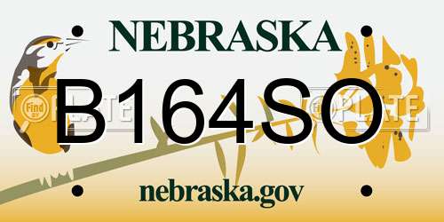 B164SO Nebraska License Plate