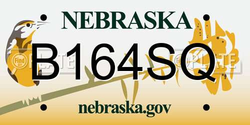 B164SQ Nebraska License Plate