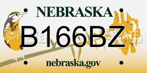 B166BZ Nebraska License Plate