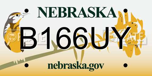 B166UY Nebraska License Plate