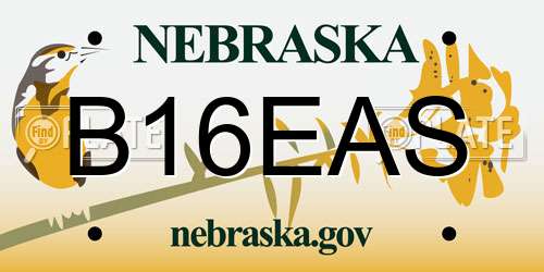 B16EAS Nebraska License Plate