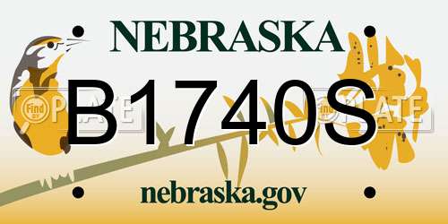 B1740S Nebraska License Plate
