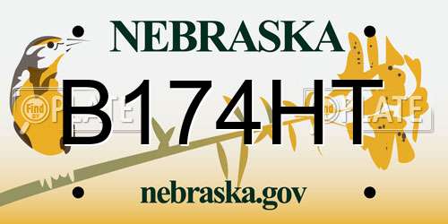 B174HT Nebraska License Plate