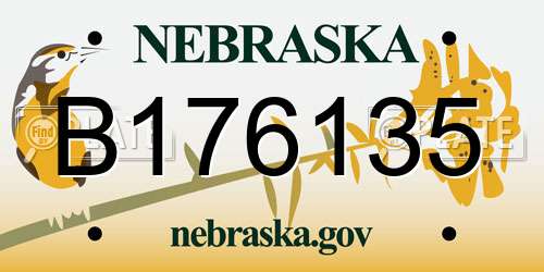 B176135 Nebraska License Plate