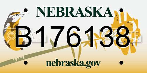 B176138 Nebraska License Plate