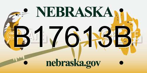B17613B Nebraska License Plate