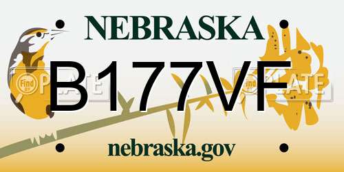 B177VF Nebraska License Plate