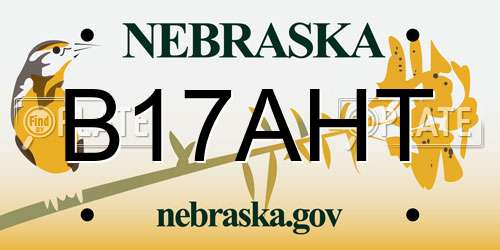 B17AHT Nebraska License Plate