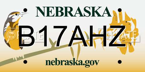 B17AHZ Nebraska License Plate