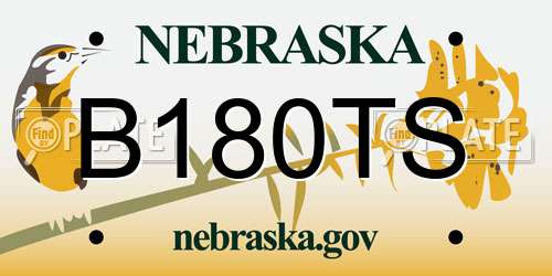 B180TS Nebraska License Plate