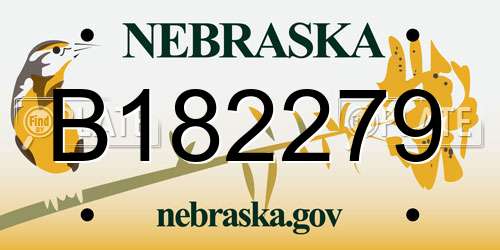 B182279 Nebraska License Plate