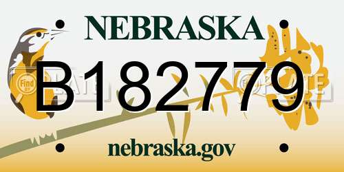 B182779 Nebraska License Plate