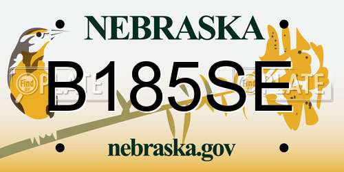 B185SE Nebraska License Plate
