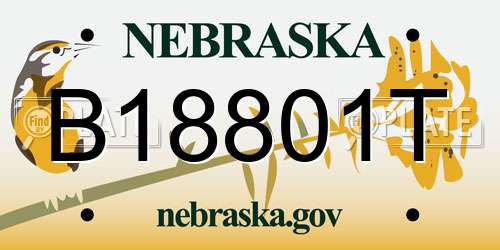 B18801T Nebraska License Plate