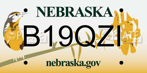 B19QZI Nebraska License Plate